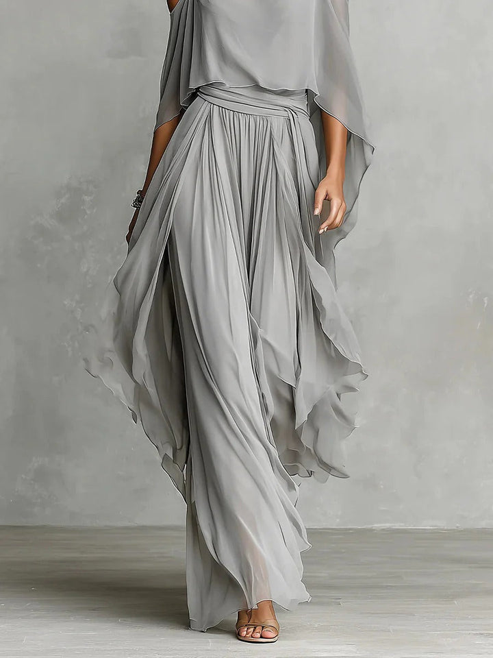 Renata | Grijze Fluid Set met Strappy Top en Lichte Broek